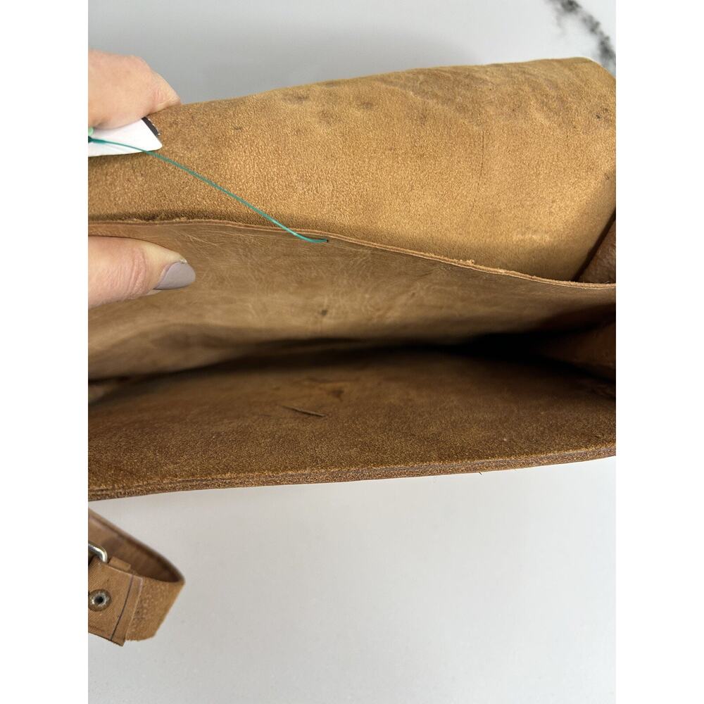 Handmade Tooled Leather Bag Bohemian Hippie Crossbody Vintage 60s Retro Pristine - Picture 9 of 13